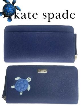 Kate Spade Baja Seaturtle Sea Turtle  Leather Novelty Neda Under the Sea Wallet